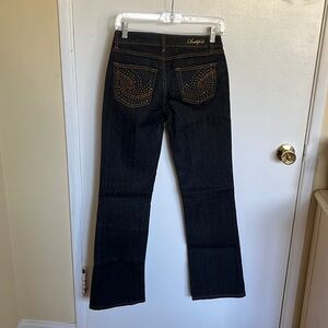 Dark wash Jean with embellished back pockets